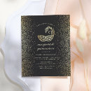 Search for masquerade quinceanera invitations Gold glitter