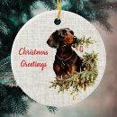 Search for vintage dachshund christmas tree decorations Dog