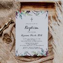 Search for blue flower christening invitations For her