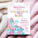 Search for pink pool party invitations Waterslide