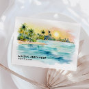 Search for island business cards Watercolor