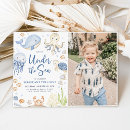 Search for under the sea 2nd birthday invitations Ocean animals