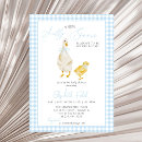 Search for blue gingham baby shower invitations Bow