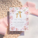 Search for giraffe baby girl shower invitations Pink