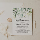 Search for greenery first communion invitations Watercolor