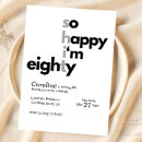 Search for funny 80th birthday invitations Modern