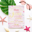 Search for little mermaid 1st birthday invitations Pink