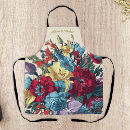 Search for vibrant flowers aprons Watercolor