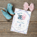 Search for western gender reveal invitations Pink or blue