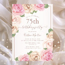 Search for rose 75th birthday invitations Pink