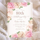 Search for rose gold 80th birthday invitations Flowers