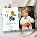 Search for yellow tractor party invitations Cute