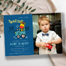 Search for blue tractor birthday invitations Cute
