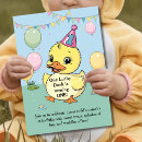 Search for duck 1st birthday invitations Little duckling