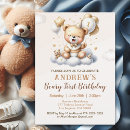 Search for brown bear birthday invitations Boy