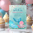 Search for pink octopus invitations Mermaid