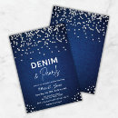 Search for denim bridal shower invitations Blue jeans