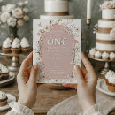 Search for pink butterfly 1st birthday invitations Wild one