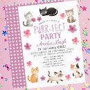 Search for cat 1st birthday invitations Pastel