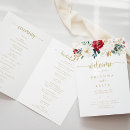 Search for burgundy and gold wedding programs Modern order of service