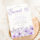 Search for lavender sweet 16 invitations Flowers