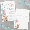 Search for bears gender reveal invitations He or she