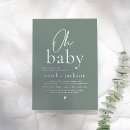 Search for elegant calligraphy baby shower invitations Sage green