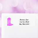 Search for cowboy boot return address labels Pink