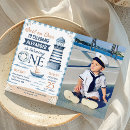 Search for boys nautical 1st birthday invitations Sailboat