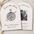 Search for disco save the dates Black and white