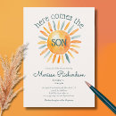 Search for vertical sunshine baby boy shower invitations Sunburst
