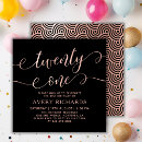 Search for rose gold 21st invitations Chic