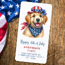 Search for red white blue return address labels 4th of july
