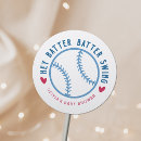Search for baseball round stickers Batter up
