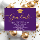 Search for purple and gold graduation invitations Simple