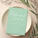 Search for green and white rehearsal dinner invitations Minimalist