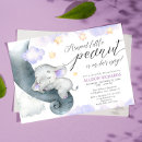 Search for purple elephant baby shower invitations Little peanut