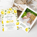 Search for lemon 1st birthday invitations Modern