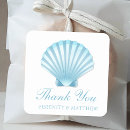 Search for thank you beach wedding stickers Seashell
