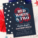 Search for red white and two birthday invitations Fireworks