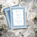 Search for blue floral border wedding invitations Vintage