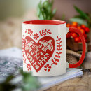 Search for red bird mugs Red and white