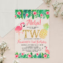 Search for luau 2nd birthday invitations Pink and gold