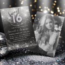 Search for silver star birthday invitations Black