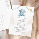 Search for blue elephant baby shower invitations Cute forest animals