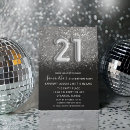 Search for black silver 21st birthday invitations Sparkle