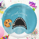 Search for shark paper plates Kids birthday