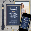 Search for blue and gold graduation invitations Class of 2024