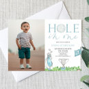 Search for hole in one 1st birthday invitations Boy