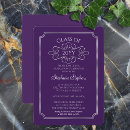 Search for purple and silver graduation invitations University